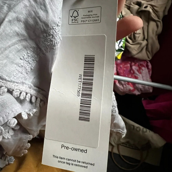 Isabel Marant Etoile Alea Ruffled Blouse in Light Blue Grey Cotton, size 34 - Picture 7 of 8